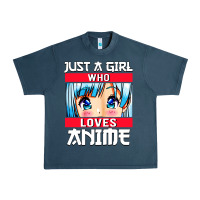 Midnight Navy just a girl who loves anime japanese cute Urban Heavy Tee - artisFamous
