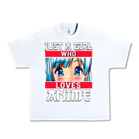 White just a girl who loves anime japanese cute Urban Heavy Tee - artisFamous