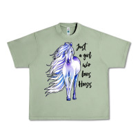 Oil Green just a girl who loves horses Urban Heavy Tee - artisFamous