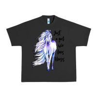Pigment Black just a girl who loves horses Urban Heavy Tee - artisFamous