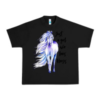 Black just a girl who loves horses Urban Heavy Tee - artisFamous