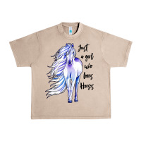 French Oak just a girl who loves horses Urban Heavy Tee - artisFamous