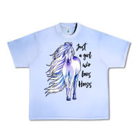 Grape Ice just a girl who loves horses Urban Heavy Tee - artisFamous