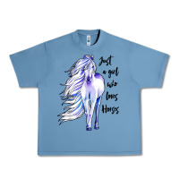 Pebble Blue just a girl who loves horses Urban Heavy Tee - artisFamous