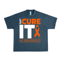 Midnight Navy just cure it ms multiple sclerosis awareness Urban Heavy Tee - artisFamous