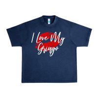 Navy kiss lips i love my gringo wife girlfriend premium Urban Heavy Tee - artisFamous