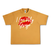 Peanut Butter kiss lips i love my gringo wife girlfriend premium Urban Heavy Tee - artisFamous