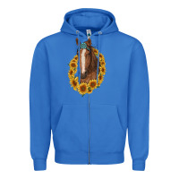 True Royal brown horse with gemstone and sunflowers Zipper Hoodie - RanaPortraitStore