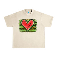 Sandshell Watermelon Heart Urban Heavy Tee - artisFamous