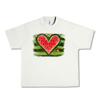 Pistachio Watermelon Heart Urban Heavy Tee - artisFamous