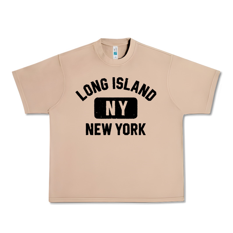 Long Island Ny Gym Style Distressed Amber Print Urban Heavy Tee by artisFamous | Teevron