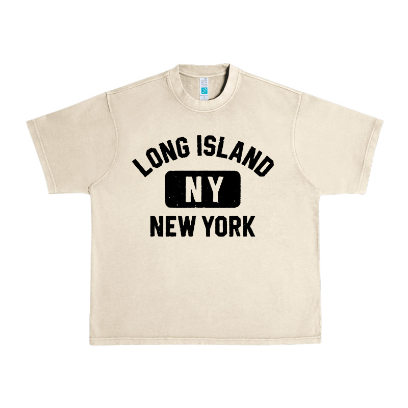Long Island Ny Gym Style Distressed Amber Print Urban Heavy Tee by artisFamous | Teevron