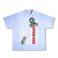 Grape Ice mens distressed dinosaur autism dad usa flag Urban Heavy Tee - artisFamous