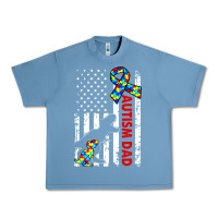 Pebble Blue mens distressed dinosaur autism dad usa flag Urban Heavy Tee - artisFamous