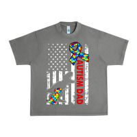Tornado mens distressed dinosaur autism dad usa flag Urban Heavy Tee - artisFamous