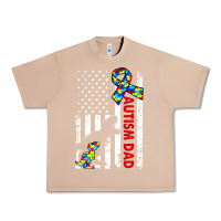 Burro mens distressed dinosaur autism dad usa flag Urban Heavy Tee - artisFamous