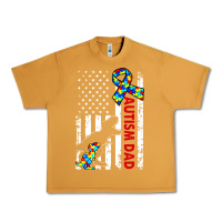 Peanut Butter mens distressed dinosaur autism dad usa flag Urban Heavy Tee - artisFamous