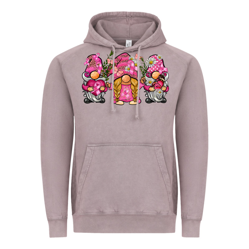 Breast Cancer Gnome Vintage Hoodie by BarkalooDesign | Teevron