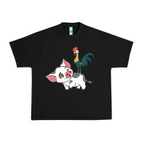 Black hei hei rooster and pig funny cartoon Urban Heavy Tee - artisFamous