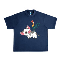 Navy hei hei rooster and pig funny cartoon Urban Heavy Tee - artisFamous