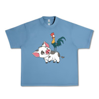 Pebble Blue hei hei rooster and pig funny cartoon Urban Heavy Tee - artisFamous