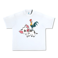 White hei hei rooster and pig funny cartoon Urban Heavy Tee - artisFamous