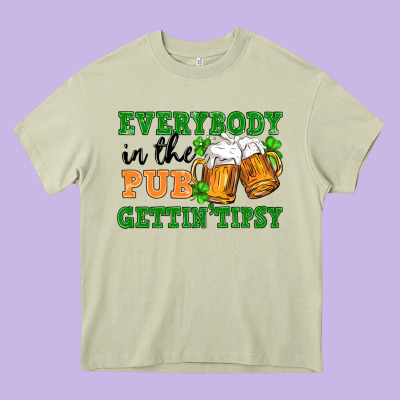 Everybody In The Pub Gettin Tipsy Heavy Core Tee Designed By Fadigitalartstudio