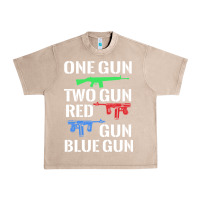 French Oak one gun two gun red gun blue gun Urban Heavy Tee - artisFamous
