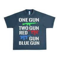Midnight Navy one gun two gun red gun blue gun Urban Heavy Tee - artisFamous