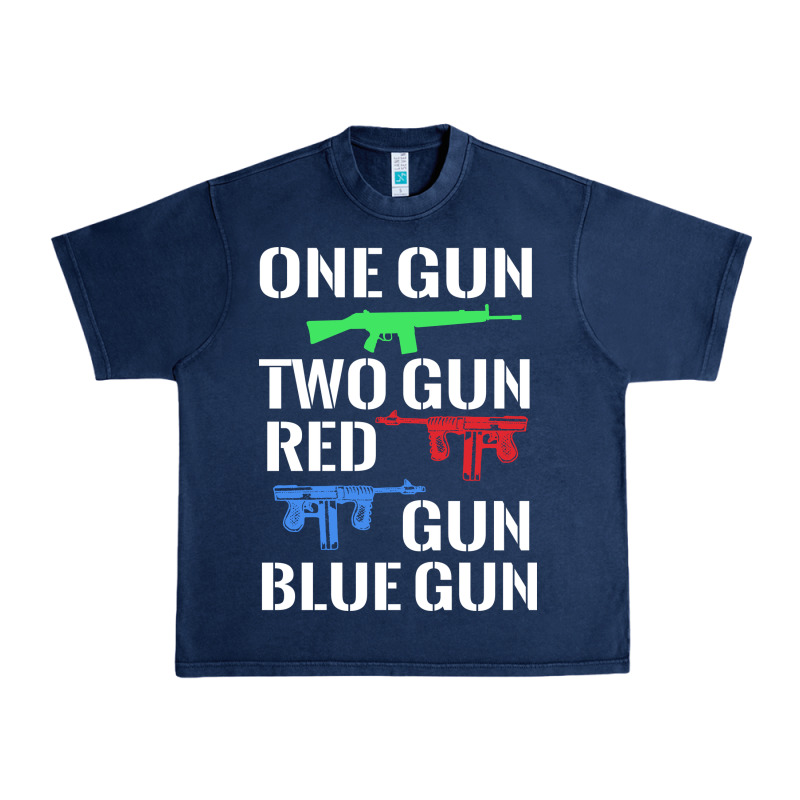 One Gun Two Gun Red Gun Blue Gun Urban Heavy Tee by artisFamous | Teevron