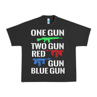 Pigment Black one gun two gun red gun blue gun Urban Heavy Tee - artisFamous