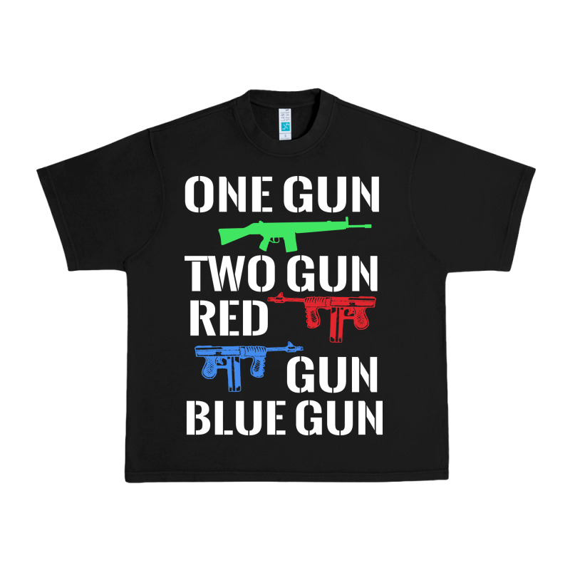 One Gun Two Gun Red Gun Blue Gun Urban Heavy Tee by artisFamous | Teevron