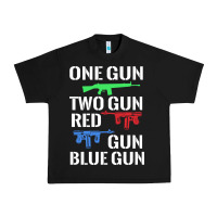 Black one gun two gun red gun blue gun Urban Heavy Tee - artisFamous