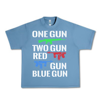Pebble Blue one gun two gun red gun blue gun Urban Heavy Tee - artisFamous