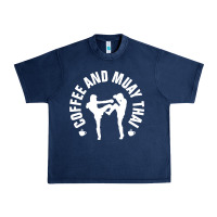 Navy caffè e muay thai divertente Urban Heavy Tee - artisFamous