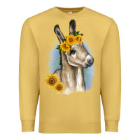 Antique Gold Sunflower Baby Donkey Premium Sweatshirt - RanaPortraitStore