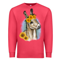 Cardinal Sunflower Baby Donkey Premium Sweatshirt - RanaPortraitStore