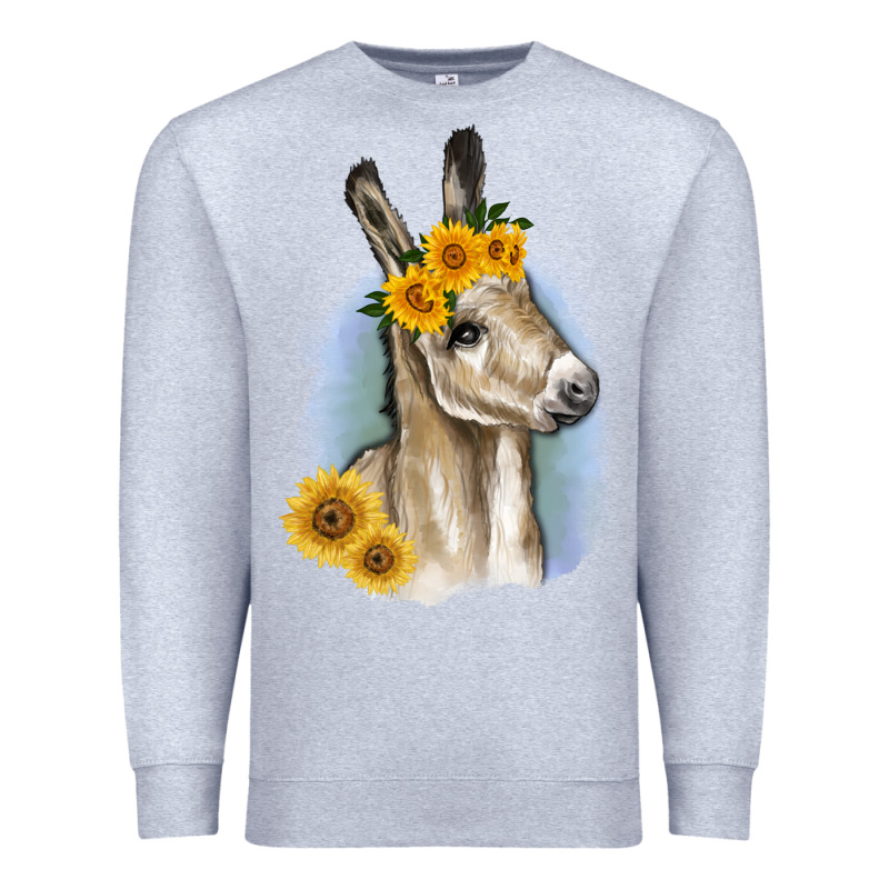 Sunflower Baby Donkey Premium Sweatshirt by RanaPortraitStore | Teevron