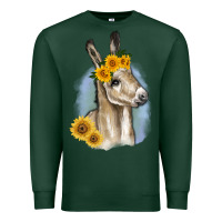 Sports Green Sunflower Baby Donkey Premium Sweatshirt - RanaPortraitStore