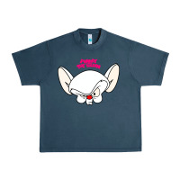 Midnight Navy pinky and the brain big face Urban Heavy Tee - artisFamous