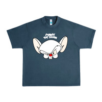 Midnight Navy pinky and the brain big face Urban Heavy Tee - artisFamous
