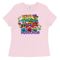 Bubblegum Pink love gnome no bounds Ladies Tee - CowhideDigitalArt