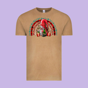 Festive Gnome With Gifts Vintage Tee Designed By Cowhidedigitalart