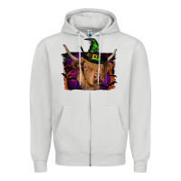 Dove Grey highland cow halloween Zipper Hoodie - RanaPortraitStore