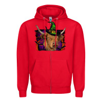 Red highland cow halloween Zipper Hoodie - RanaPortraitStore