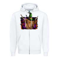 White highland cow halloween Zipper Hoodie - RanaPortraitStore
