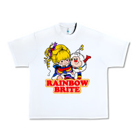 White rainbow brite Urban Heavy Tee - artisFamous