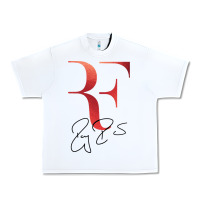 White rf federer Urban Heavy Tee - artisFamous