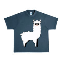 Midnight Navy llama Urban Heavy Tee - artisFamous