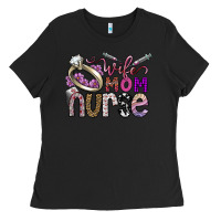 Black wife mom nurse Ladies Tee - SublimationCraftShop